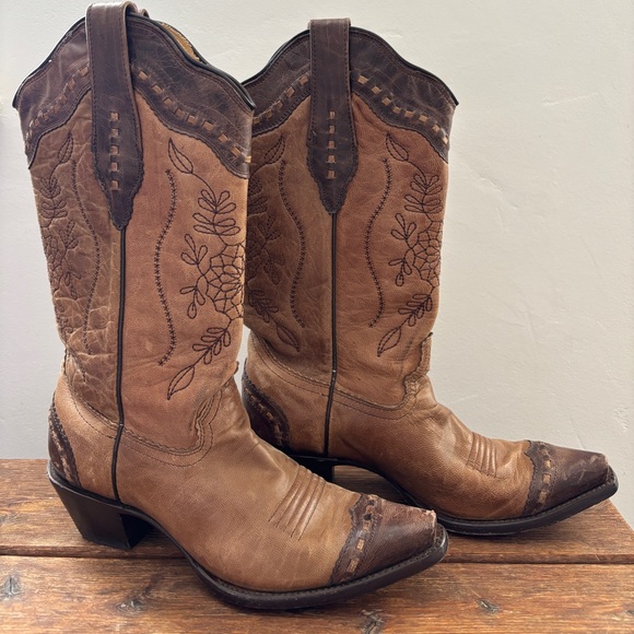CORRAL Western Cowboy Boot Women’s 7.5M Brown Floral Embroidery Mexico A2500 - Picture 5 of 12